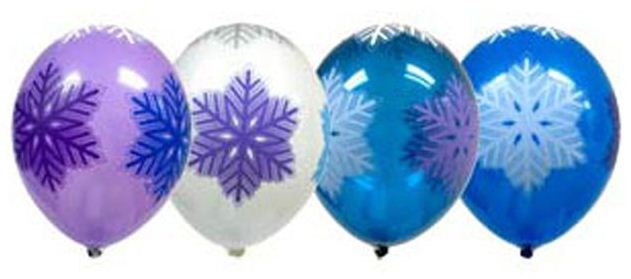 Шарики со снежинками на прозрачных шарах